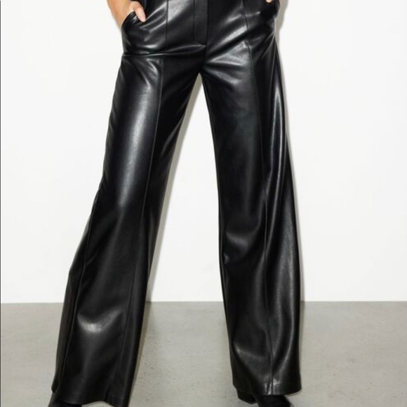 Brand new, tags still on BNWT wide leg leather pants - Picture 1 of 4